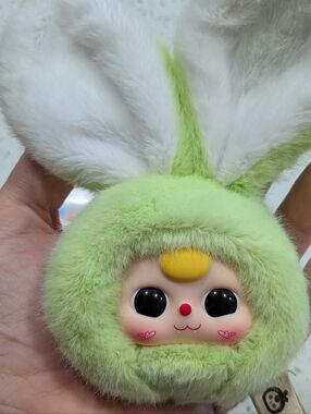 Baby Three Green Bunny Plush Pendant